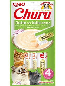 Inaba Churu Ciao with Chicken & Scallop 4x14gr