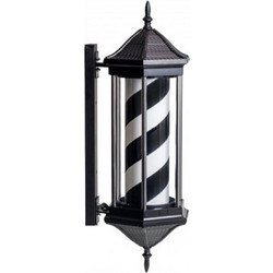 Barber Pole Barber Icon Hexagon B/W