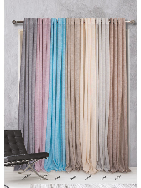Kipper Κουρτίνα με Τρουκς 140x260 Elxi Grey