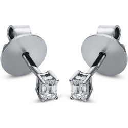 Diamond Group Σκουλαρίκια Μονόπετρα με Διαμάντια Brilliant από Λευκό Χρυσό 18 Καρατίων SK2183