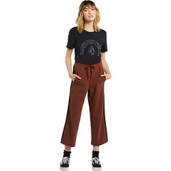 Volcom Ψηλόμεσο Υφασμάτινο Γυναικείο Παντελόνι Jogger Relaxed Εφαρμογή Καφέ B1232051-BRK