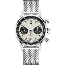 Hamilton American Classic Ανδρικό Ρολόι Χρονογράφος Αυτόματο με Ασημί Μεταλλικό Μπρασελέ H38416111