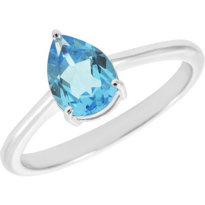 Μονόπετρο Λευκόχρυσο 18 Καράτια με Swiss Blue Topaz GO31531 Μονόπετρο Λευκόχρυσο 18 Καράτια με Swiss Blue Topaz GO31531