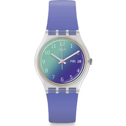 Swatch Γυναικείο Ρολόι με Μωβ Καουτσούκ Λουράκι GE718
