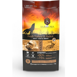 Ambrosia Grain Free Adult Fresh Turkey & Rabbit 12kg