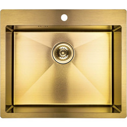 Laveo Marmara Υποκαθήμενος Νεροχύτης Inox Ματ Gold 51x59cm