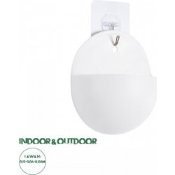 GloboStar(R) Artificial Garden LYON 20551 Διακοσμητική Πλαστική Γλάστρα - Λευκό - Μ12 x Π6 x Υ13.5cm