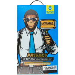 Blueo 5D Mr. Monkey Strong Privacy Tempered Glass (iPhone 13 Pro Max / 14 Plus) Black