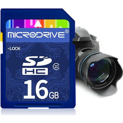 Microdrive 16GB High Speed Class 10 SD Memory Card for All Digital Devices with SD Card Slot (OEM)