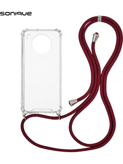 Θήκη Σιλικόνης με Κορδόνι Sonique Armor Clear Honor 50 Lite / Nova 8i Μπορντό