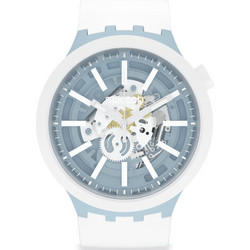 Swatch Γυναικείο Ρολόι με Λευκό Καουτσούκ Λουράκι SB03N103