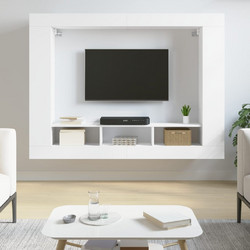 Έπιπλο Τηλεόρασης Λευκό 152x22x113 εκ. από Επεξεργασμένο Ξύλο - Λευκό