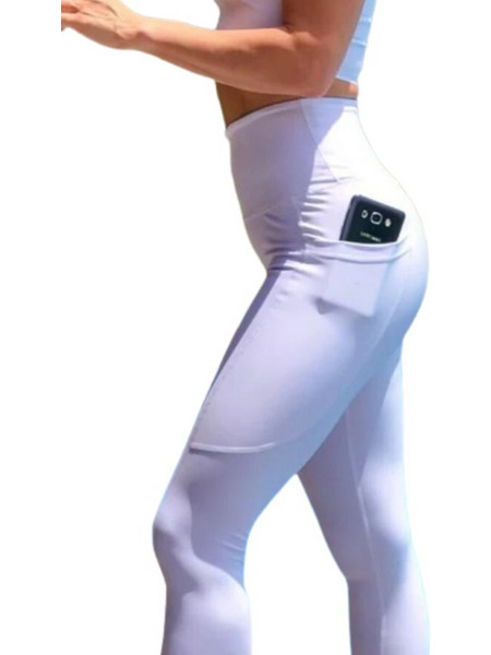 Lismina Pocket Extra High Waist Γυναικείο Κολάν Άσπρο 782