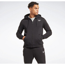 Reebok Ανδρική Ζακέτα Fleece με Κουκούλα και Φερμουάρ Μαύρη Identity HS7374