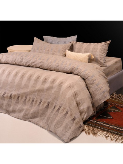 Παπλωματοθήκη Υπέρδιπλη Φανελένια Mei Mocca 225x245 Melinen - Melinen