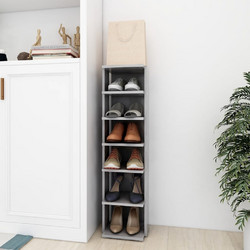 vidaXL Παπουτσοθήκη Ξύλινη Γκρι Μ27.5xΠ27xΥ102cm 808493