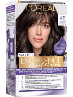 L'Oreal Paris Excellence Cool Creme 4.11 Ψυχρό Σαντρέ Καστανό Μόνιμη Βαφή Μαλλιών 48ml