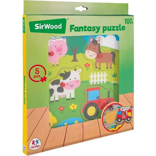 Παιδικό Puzzle Globo Sirwood Ξύλινο Φάρμα 5 Κομμάτια
