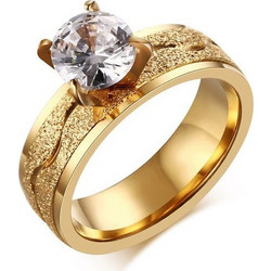 GIOELLE Trendy, Ring, Crystal, Stainless Steel, Gold-tone plated