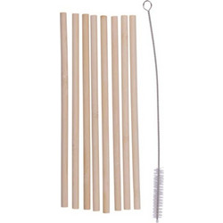 Σετ Επαναχρησιμοποιούμενα Καλαμάκια από Bamboo 8 τεμαχίων με Βουρτσάκι Καθαρισμού, Drinking straws