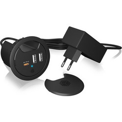 Icy Box IB-HUB1407 Βάση Φόρτισης με 2 Θύρες USB-A & Θύρα USB-C 27W Quick Charge 3.0 & Power Delivery