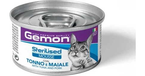 Monge Gemon Cat Mousse Sterilised Τόνος & Χοιρινό 85gr | BestPrice.gr