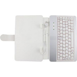 Leather Case with Keyboard 7" for Tablet Με USB - Λευκό LCWKB7USBB OEM