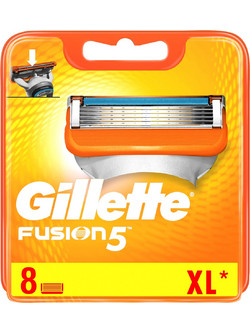 Gillette Fusion 5 Ανταλλακτικά Ξυραφάκια με 5 Λεπίδες & Λιπαντική Ταινία 8τμχ