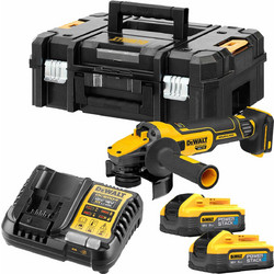 DeWALT DCG409H2T Γωνιακός Τροχός Μπαταρίας 18V 125mm με Ρύθμιση Στροφών 2x5Ah