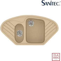 Sanitec Classic 302 Επικαθήμενος Νεροχύτης Οβάλ Γρανίτη Ματ Granite Cappuccino 96x51cm