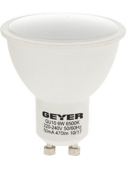 Σποτ LED Geyer GU10 6W 470LM: Κίτρινο φως, χαμηλή κατανάλωση, μεγάλη γωνία φωτισμού