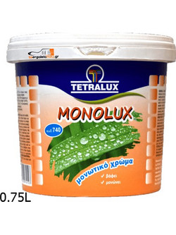 Tetralux Monolux Μονωτικό Ελαστομερές Χρώμα Εξωτερικού Χώρου Λευκό 0.75lt