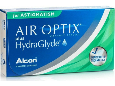 Alcon & Ciba Air Optix Plus HydraGlyde Μηνιαίοι Φακοί Επαφής Αστιγματικοί Σιλικόνης Υδρογέλης με Φίλτρο UV 3τμχ