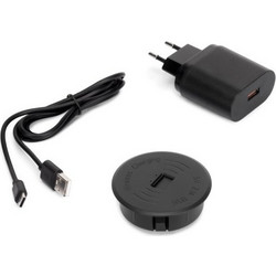 ΑΣΥΡΜΑΤΟΣ ΦΟΡΤΙΣΤΗΣ ΜΕ ΘΥΡΑ USB ΧΩΝΕΥΤΟΣ ΓΙΑ ΕΠΙΠΛΑ EMUCA AIRTOP 5049217 Φ-60ΜΜ ΜΑΥΡΟΣ