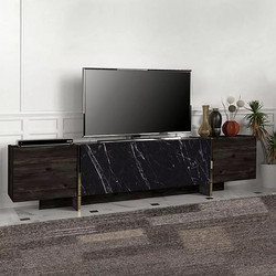 Megapap Έπιπλο Τηλεόρασης Ξύλινο Μαύρο Μ180xΠ32.299xΥ45cm Veyron GP042-0185,1