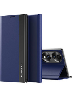 Θήκη Honor 90 Smart 5G New Design Leather Stand Cover από συνθετικό δέρμα μπλε σκούρο