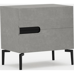 RAVENNA Κομοδίνο Virta Velvet Γκρι 50 x 40 x 48