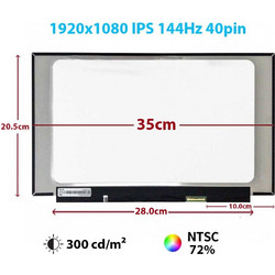 Οθόνη Laptop Screen 15.6 NE156FHM-NX6 V18.0 NV156FHM-N4K 1920x1080 FHD IPS 144Hz 40 Pin LED No Brackets 35cm Narrow