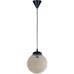 Heronia Lighting Κρεμαστό Φωτιστικό Οροφής Μπάλα Μονόφωτο E27 Μαύρο Φ20cm GL-600/20 BL-FUME 1L