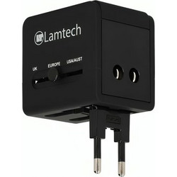 Lamtech Universal Travel Adapter with 2 USB Ports Αντάπτορας