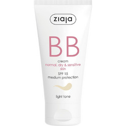 Ziaja BB Cream Normal, Dry & Sensitive Skin Light SPF15 50ml