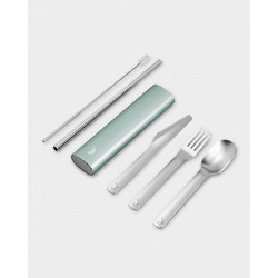 Chillys Σετ Κουτάλι, Πιρούνι, Μαχαίρι, Καλαμακι Cutlery Set Lichen Green