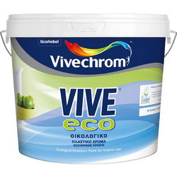 Vivechrom Vive Eco Οικολογικό Πλαστικό Χρώμα Εσωτερικού Χώρου Λευκό 9lt