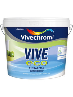 Vivechrom Vive Eco Οικολογικό Πλαστικό Χρώμα Εσωτερικού Χώρου Λευκό 9lt