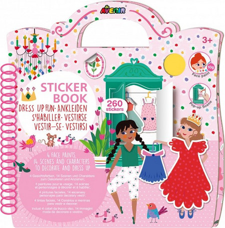 AVENIR Sticker Book, Dress Up Fun, Βιβλίο Χειροτεχνίας με 260 Αυτοκόλλητα