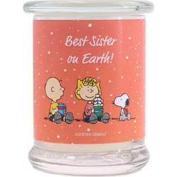 Κερί αρωματικό σε γυάλινο δοχείο Peanuts Best Sister on Earth 250 γραμ