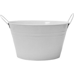 Plastona Κασπώ Κουβάς Μεταλλικό Λευκό 35x25x20cm