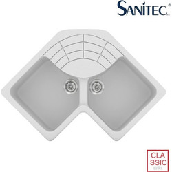 Sanitec Classic 310 Επικαθήμενος Νεροχύτης Γωνιακός Γρανίτη Ματ 83x White 83x50cm