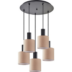 Home Lighting Κρεμαστό Φωτιστικό Οροφής Πολύφωτο Καφέ SE21-BL-4-5BL-SH3 77-8524