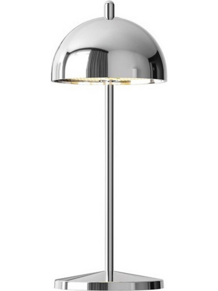 Prego Επιτραπέζιο φωτιστικό LED, Micro 19.8cm, Αλουμινίου Χρωμέ, επαναφορτιζόμενο, 2.2W, Bells - (F1008S-200D-CC/CHR)